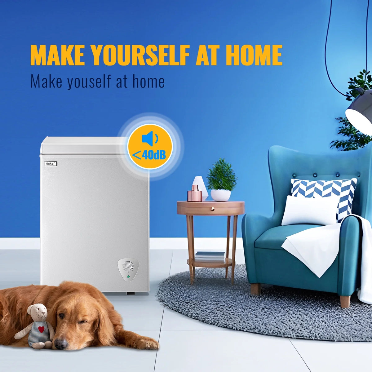 WANAI 5.0 Cu.ft Compact Freezer, Fast Cooling, Top Door Design, Energy-Efficient Deep Freezer White