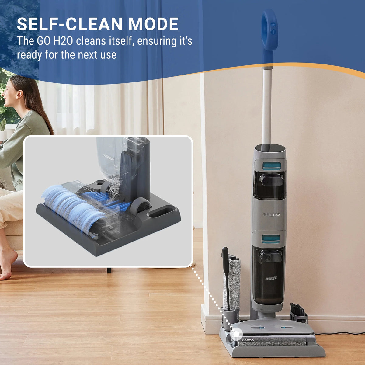 Tineco GO SENSE Cordless Smart Floor Washer, Multi-Surface Wet Dry Vacuum / Mop (GH301)