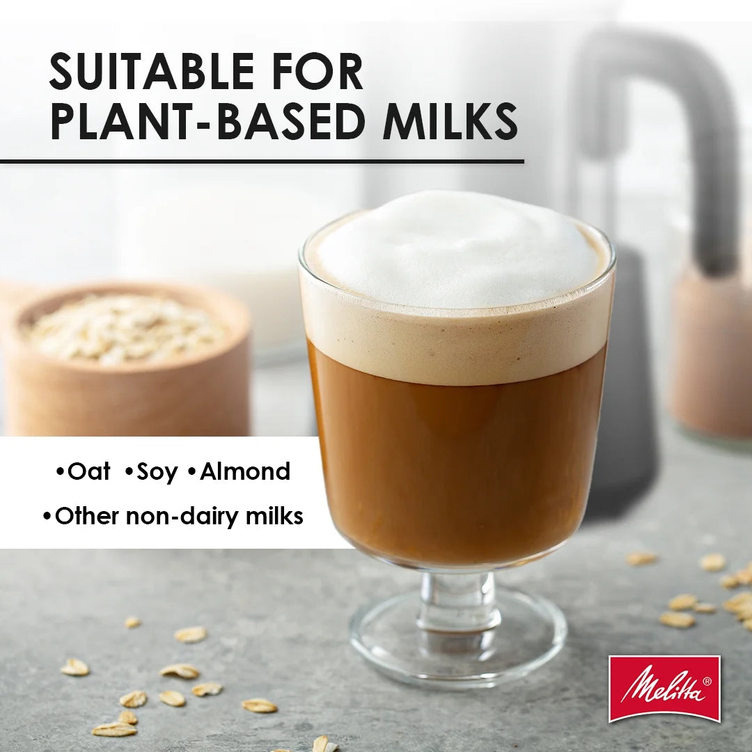 Melitta Montalatte Milk Frother Coffee and Hot Chocolate Stainless Steel Electric Milk Frother
