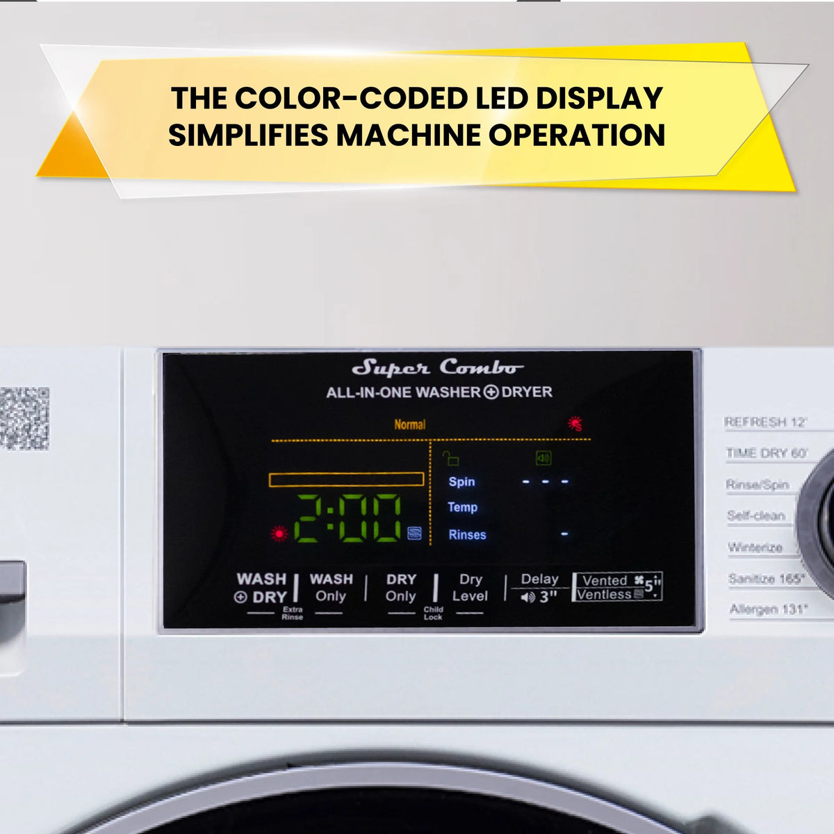 Equator Digital Compact 110V Vented/Ventless 18 lbs Combo Washer Dryer white