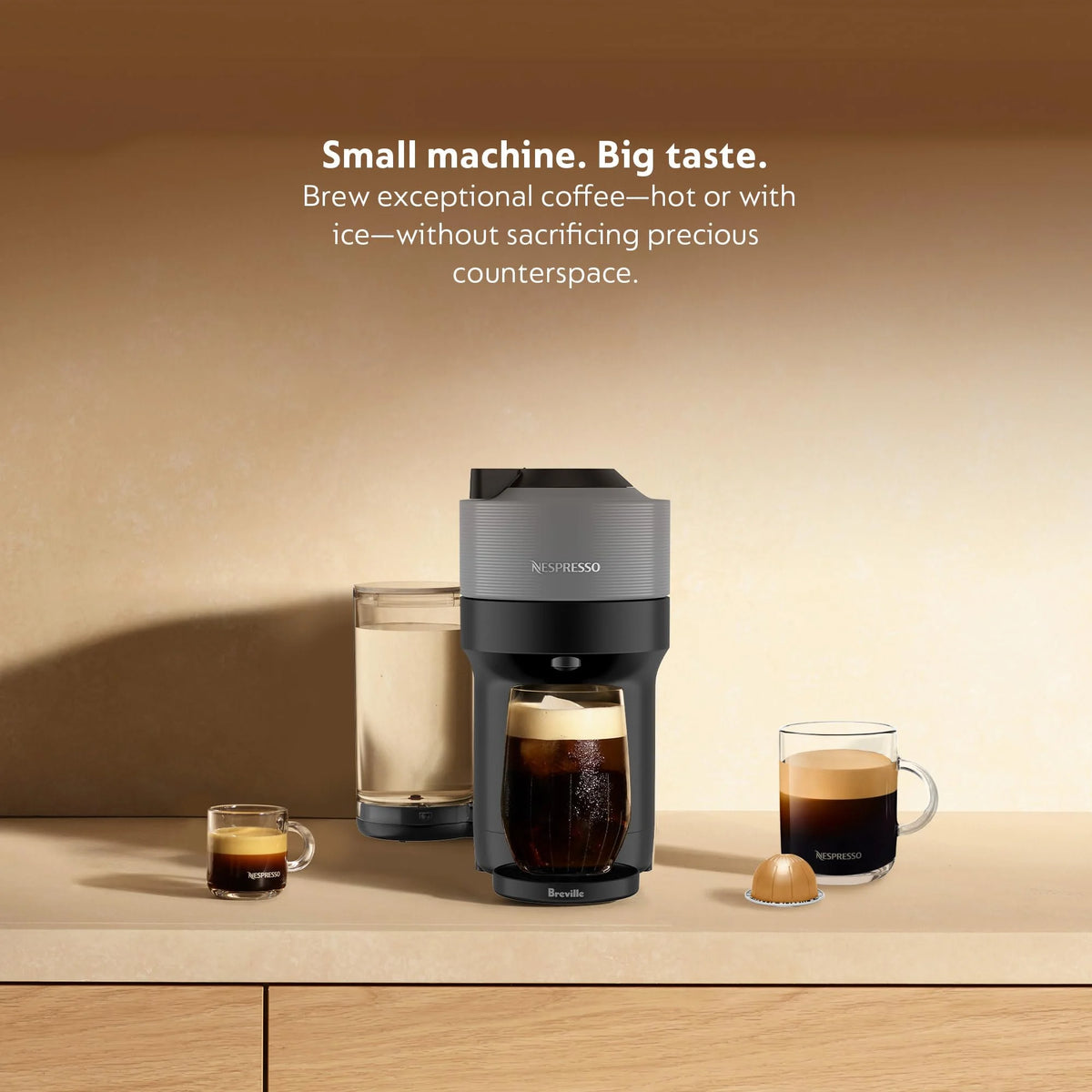 Nespresso Vertuo Pop+ Coffee Maker and Espresso Machine - Gray