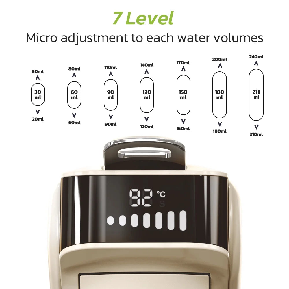 HiBREW 6in1 Pods Coffee Machine Multiple Espresso Cafetera Cappuccino Coffee Maker H1B Beige