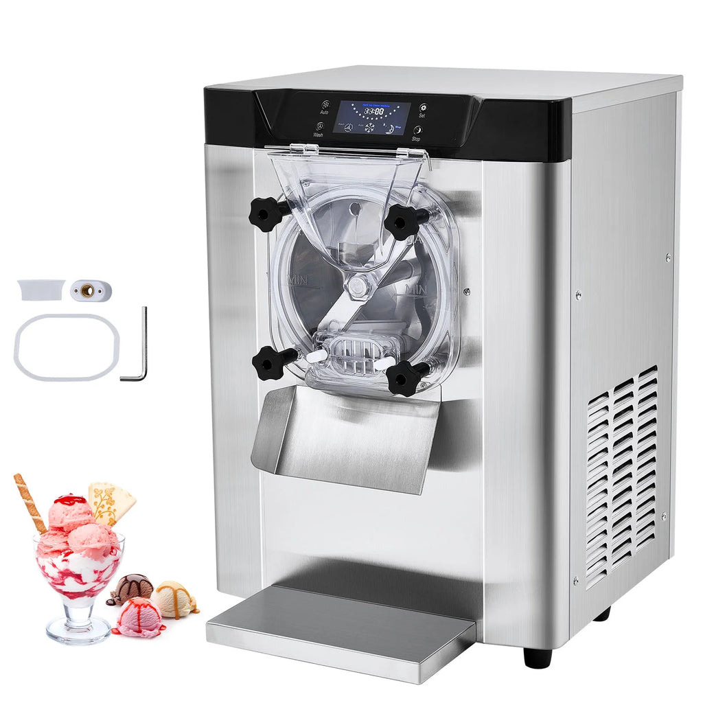 KFFKFF Commercial Hard Serve Ice Cream Machine Maker with a Yield of 12 Liters per Hour for Single Flavor