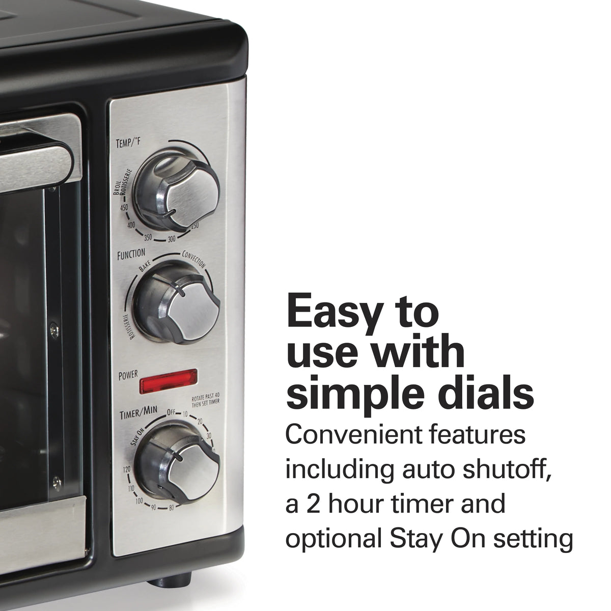 Hamilton Beach Countertop Toaster Oven with Convection & Rotisserie, Extra Large Capacity, Black