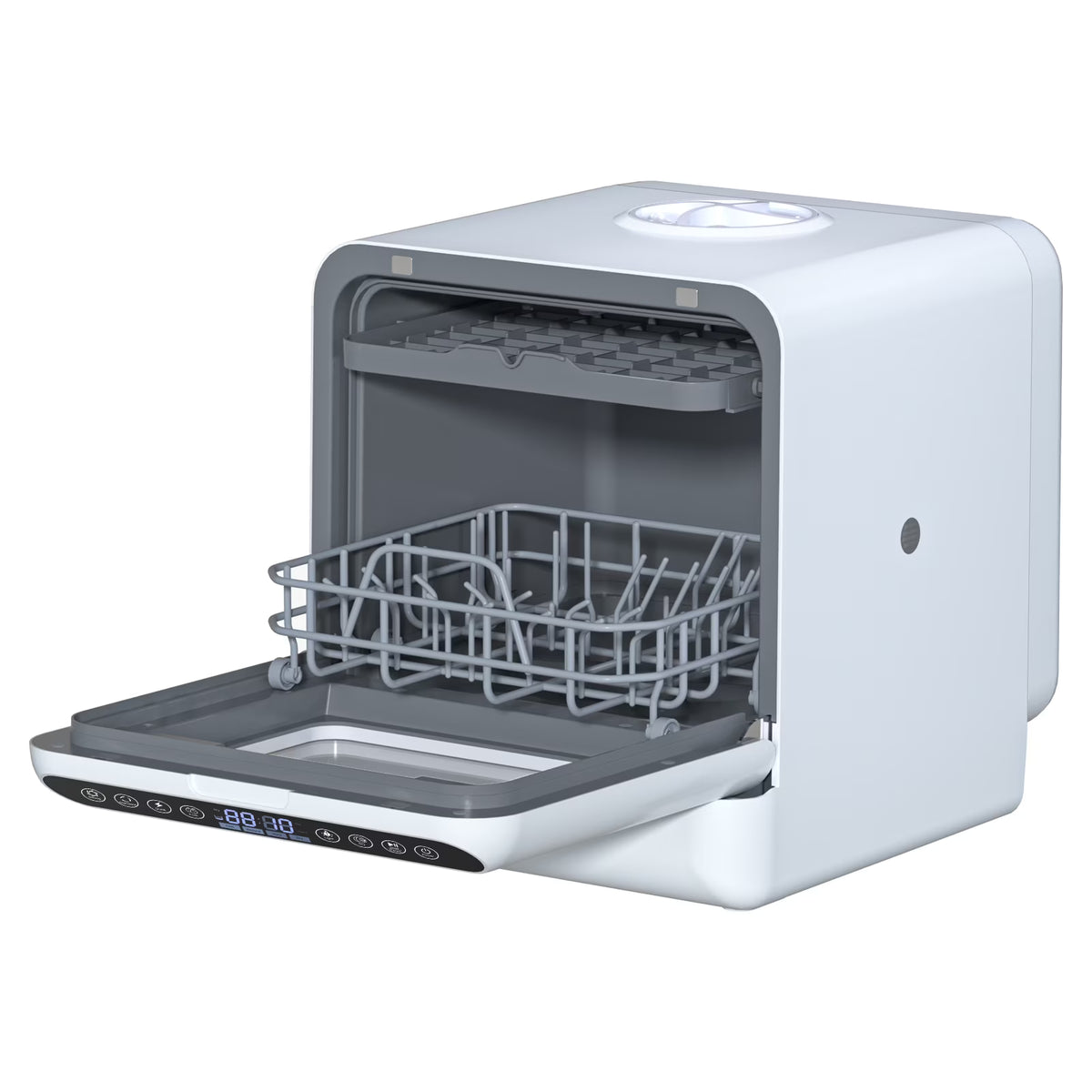 Xinwanna Compact Dishwashers with 5L Built-in Water Tank, 6 Programs, 360�� Dual Spray, High-Temp& Air-Dry Function, Fruit Cleaning Portable Dishwasher 1000W/60HZ