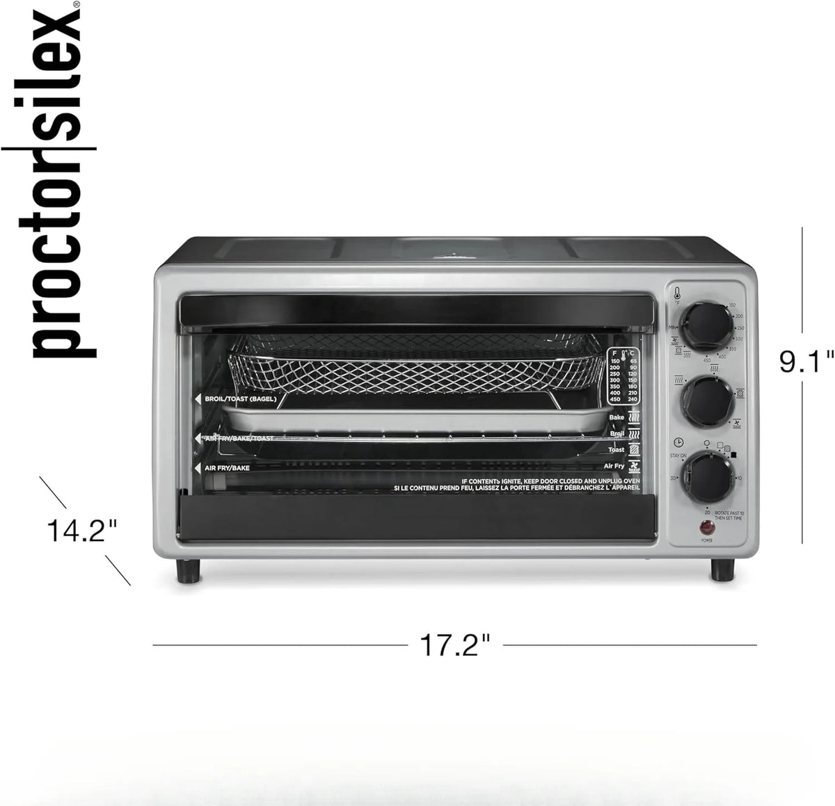 Simply-Crisp Air Fryer Toaster Oven Combo, 4-in-1 Countertop Convection Oven with Bake & Broil, Fits 6 Slices Bread or 12" Pizza, Auto Shutoff, Black