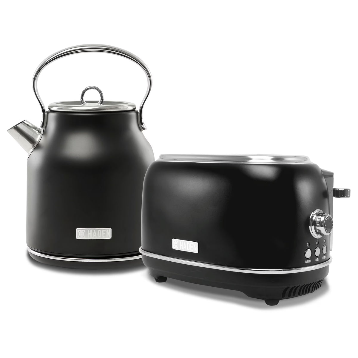Haden Heritage 1.7 Liter Electric Kettle with 2 Slice Bread Toaster, White