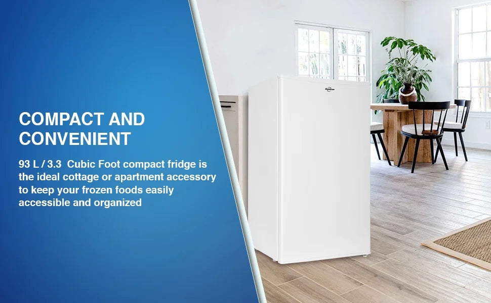 Koolatron Compact Fridge with Freezer, 3.2 Cu Ft, White