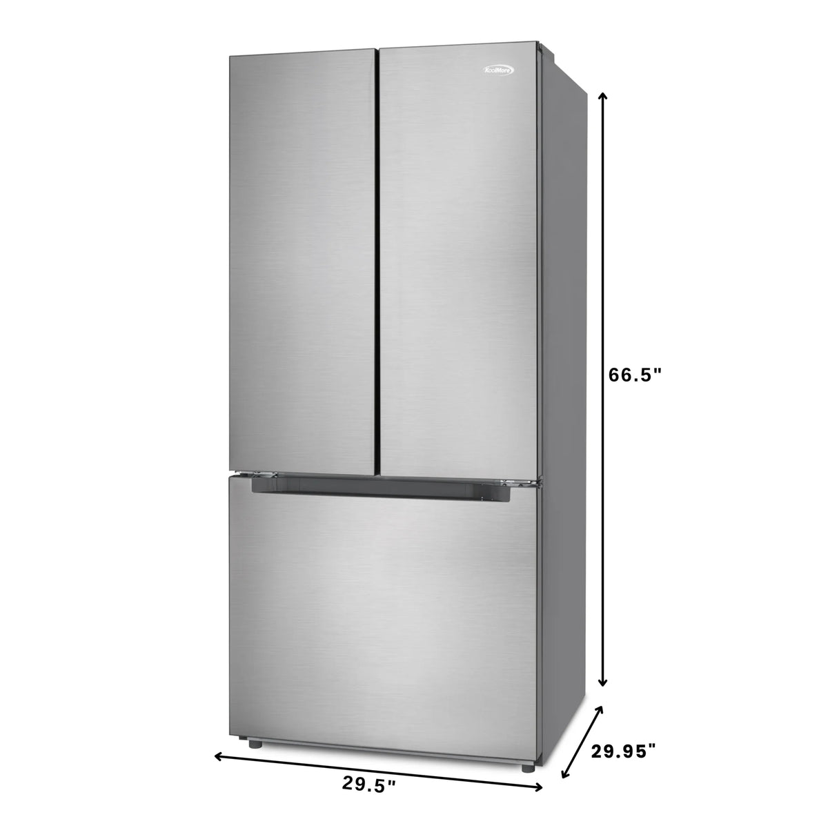 18.5 cu. ft. Stainless-Steel French Door Refrigerator in Silver, Auto Defrost, Energy Star, Digital Temperature Control
