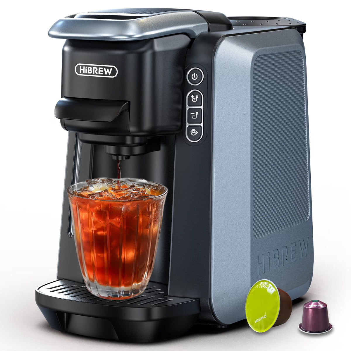 HiBREW 6-in-1 Capsule Coffee Maker & Espresso Machine �C Multi-Compatible, Hot/Cold Brew, 9 Temp Settings H6