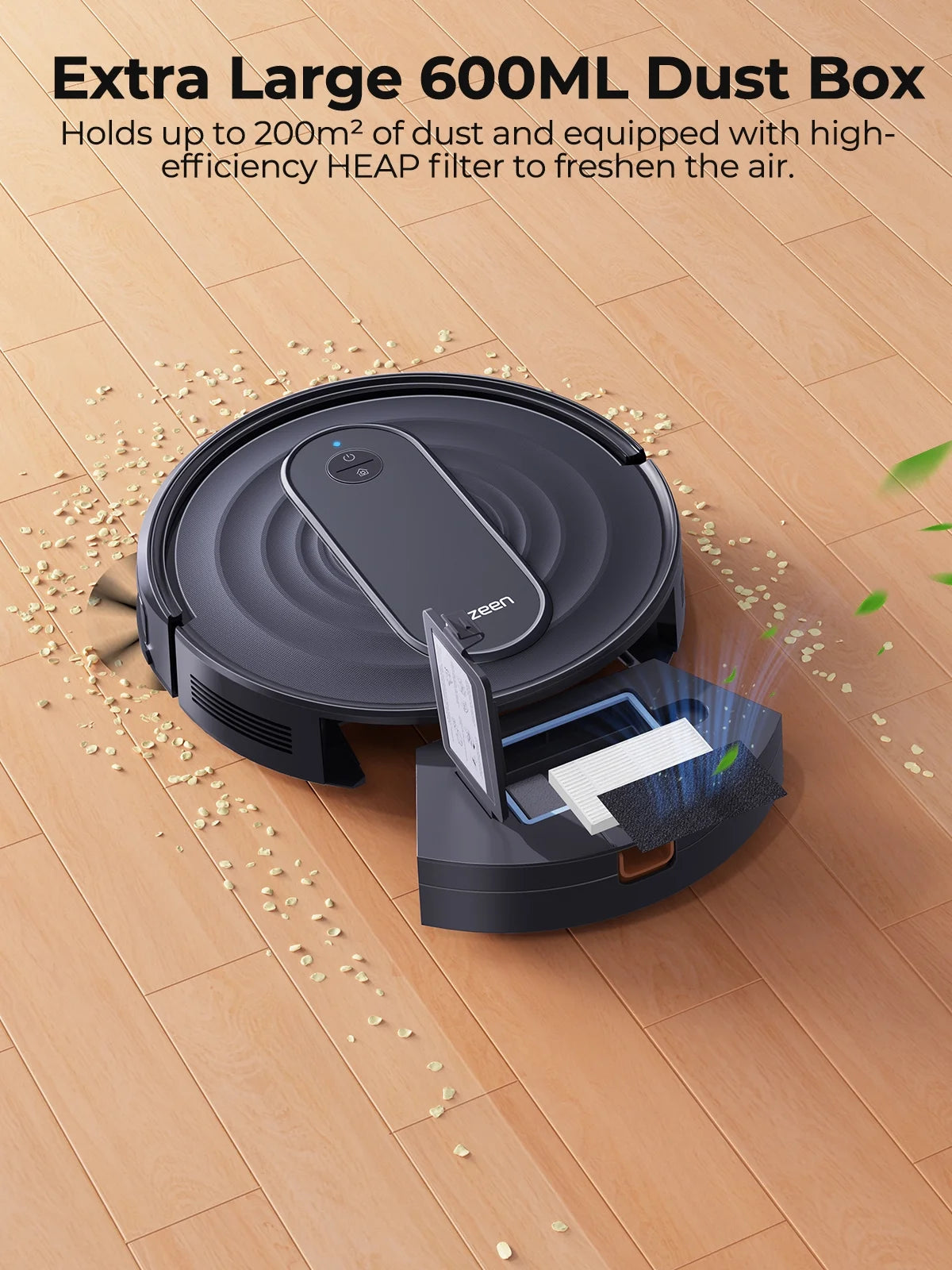 AIRZEEN Robot Aspirador 3000Pa, Robot Aspirador Inteligente con Alexa, para Alfombras, Suelos Duros y Hogar, Negro