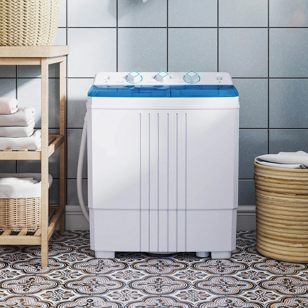 Costway Twin Tub 20Lbs Top Load Washing Machine with Gravity Drain