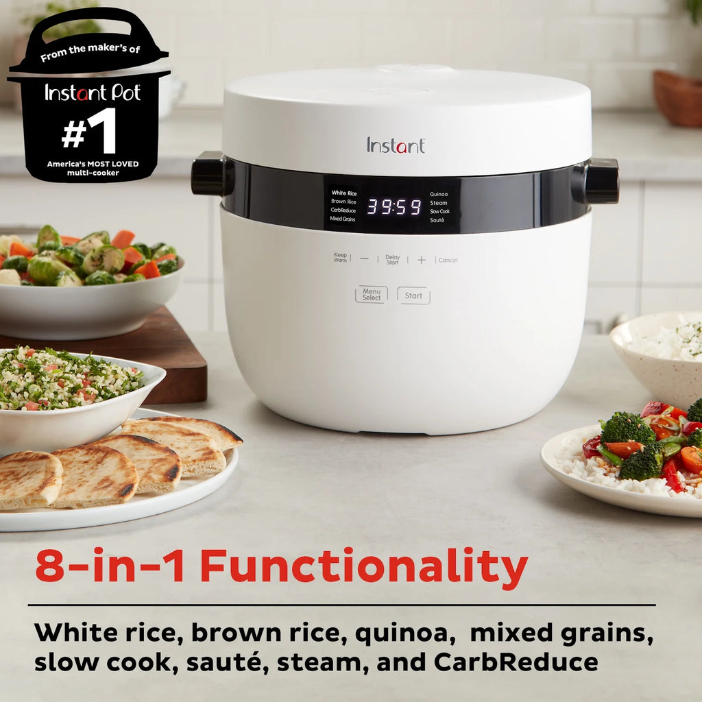Instant 20-Cup Rice Cooker and Grain Multi-Cooker with 8 Cooking Presets and Carb Reducing Technology