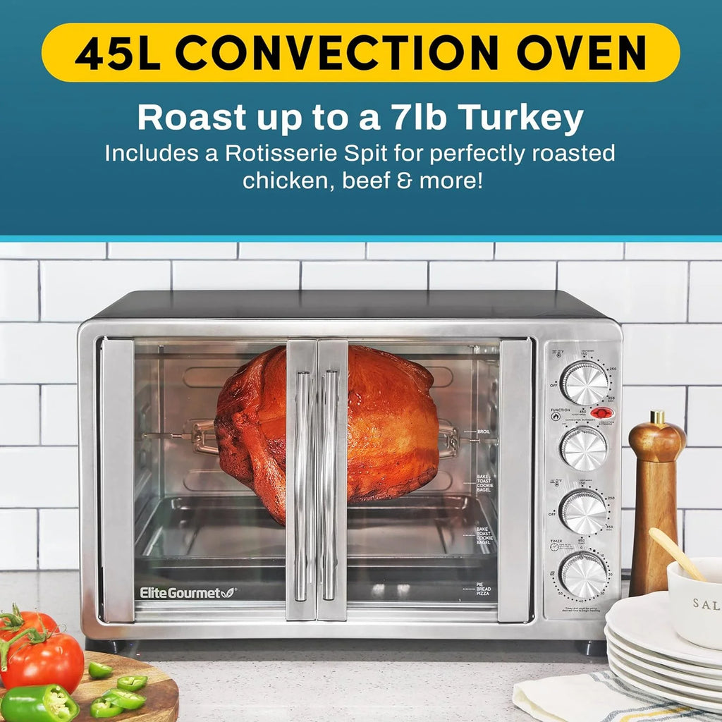 Elite Gourmet Americana by Elite ETO3300M Vintage 50��s Diner Retro Countertop Toaster oven, Bake, Broil, Toast, Fits 12�� Pizza, Temperature Control & Adjustable 60-Minute Timer 1500W, 8-slice, Mint