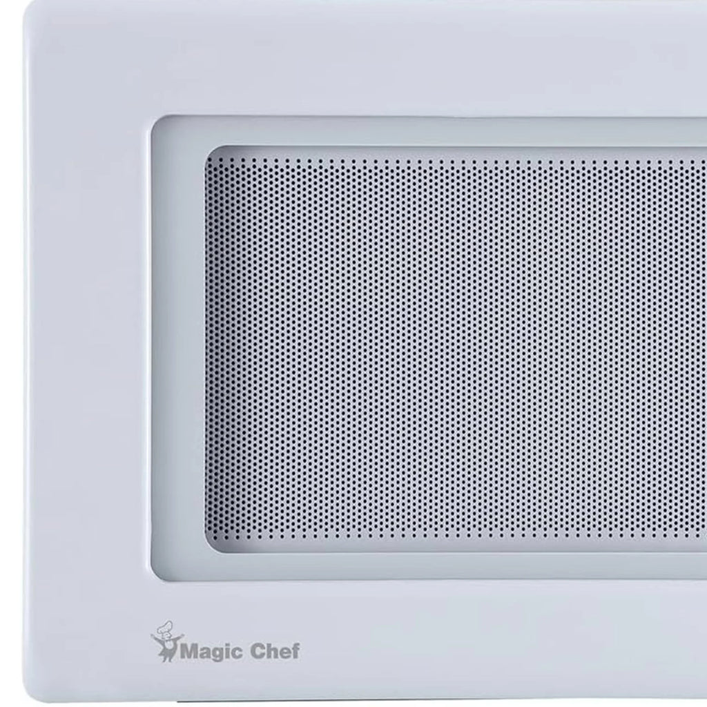 Open Box Magic Chef 0.9 Cubic Feet 900 Watt Stainless Microwave Oven, White