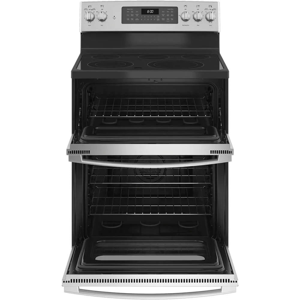GE? 30" Free-Standing Electric Double Oven Convection Range