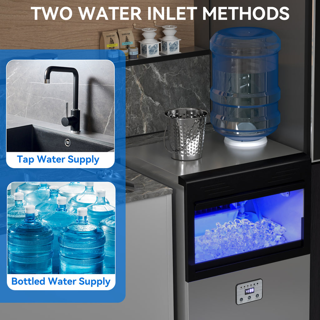 Dextrus 100LBS Capacity Freestanding Commercial Ice Maker, Stainless Steel
