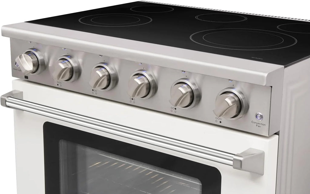 KOSTCH 36 inch Electric Range, 5-Burner Cooktop with 6.0 cu ft Convection Oven, Glass Top, in Stainless Steel