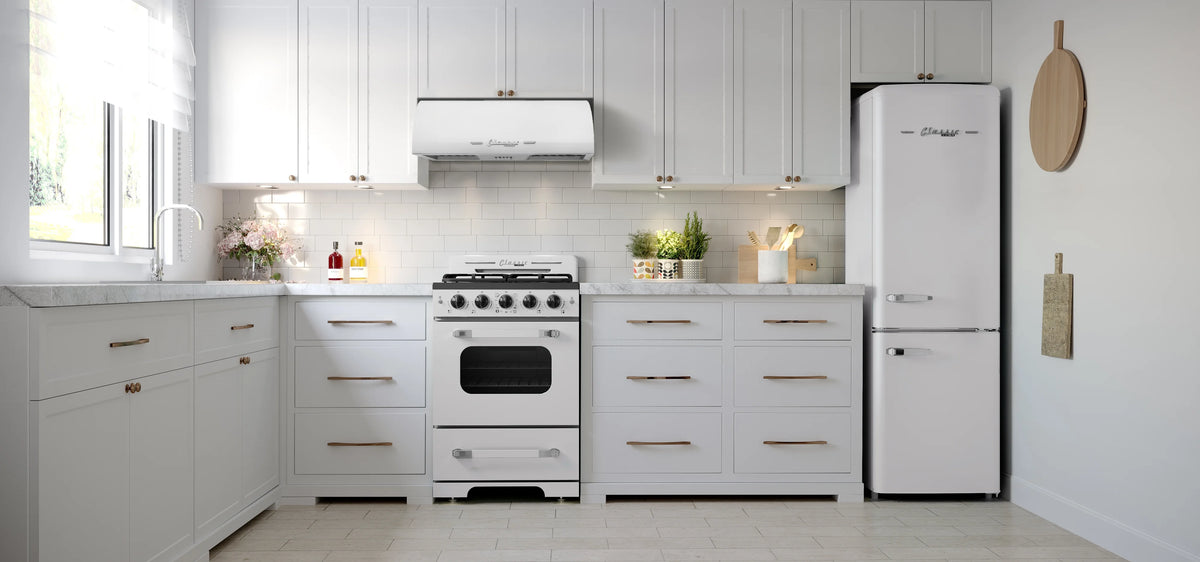 Unique Classic Retro 24" 2.9 cu/ft Freestanding Gas Range with Convection Oven and Sealed Burners