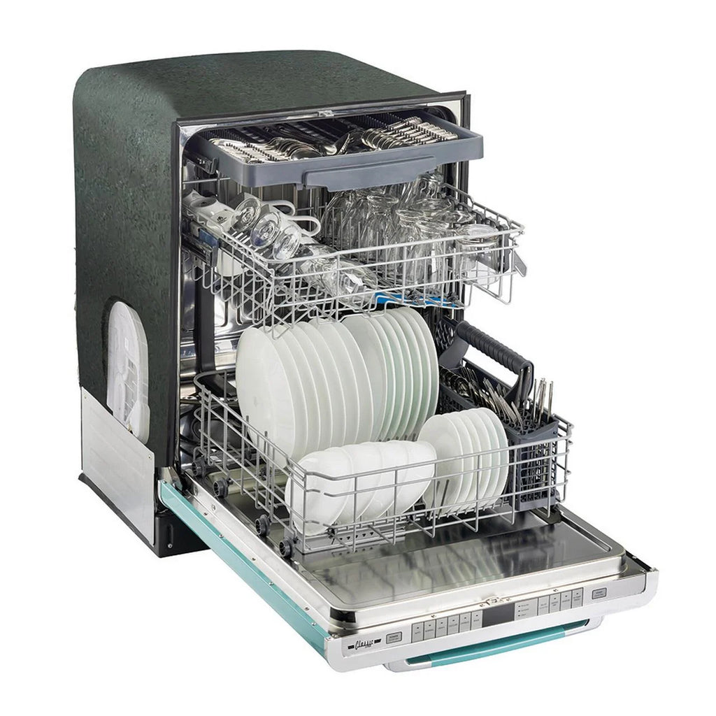 Unique Appliances Classic Retro 24" Built-in Dishwasher with Stainless Steel Tub and LED Lighting