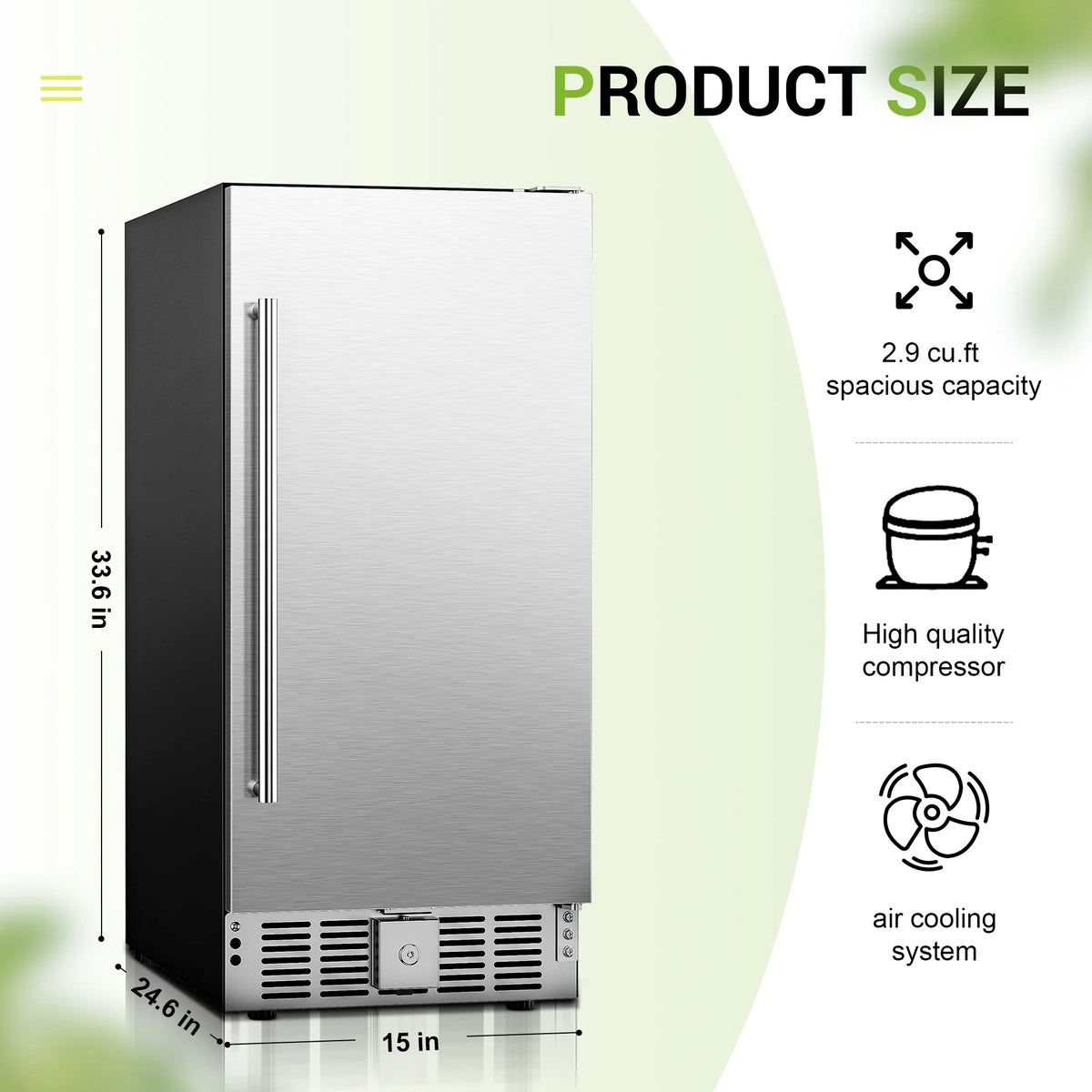 EUHOMY Beverage Refrigerator 14.8 Inch, Under Counter 125 Can Beverage Fridge with Stainless Steel Door, Beverage Cooler Built-in and Undercounter Beer Fridge