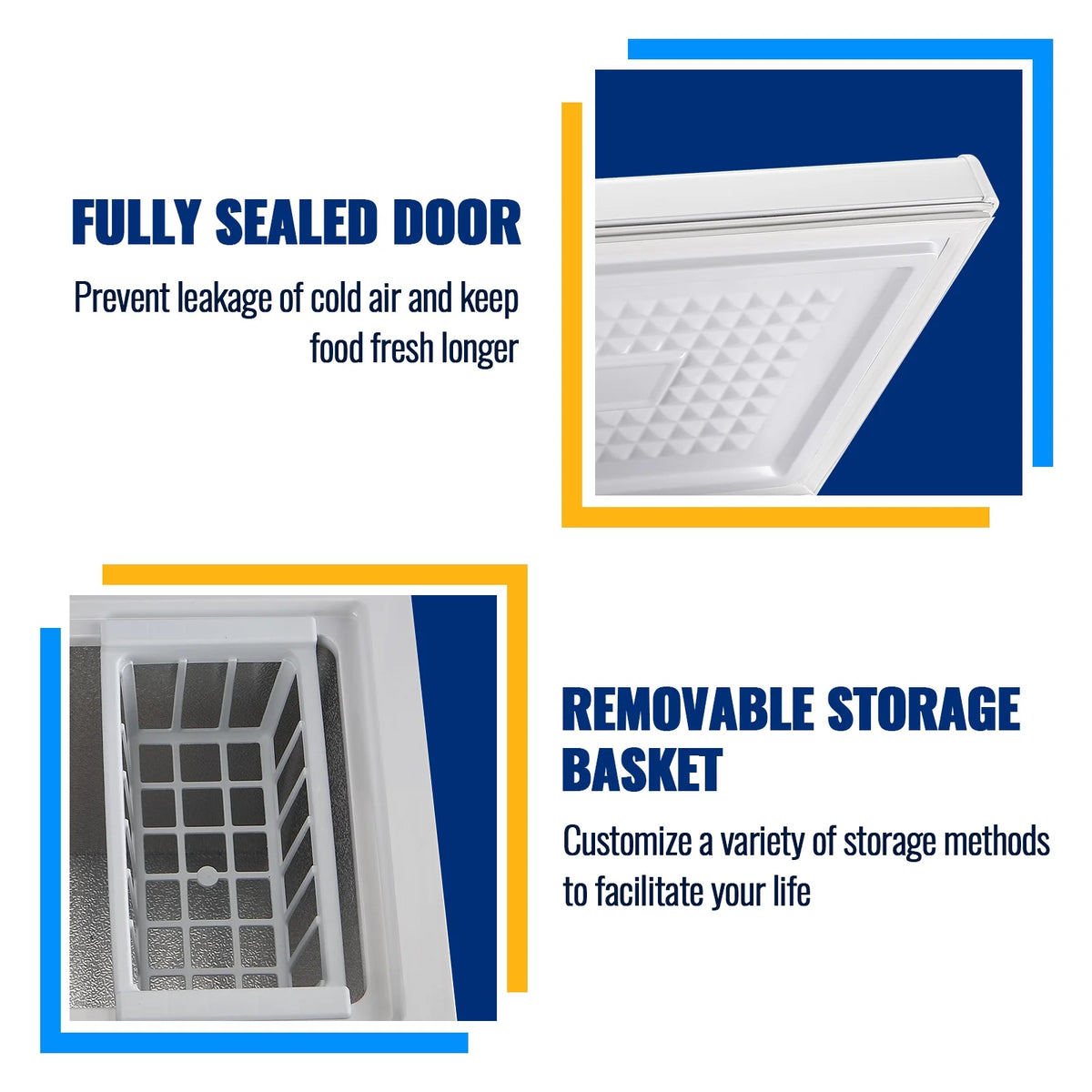 WANAI 5.0 Cu.ft Compact Freezer, Fast Cooling, Top Door Design, Energy-Efficient Deep Freezer White