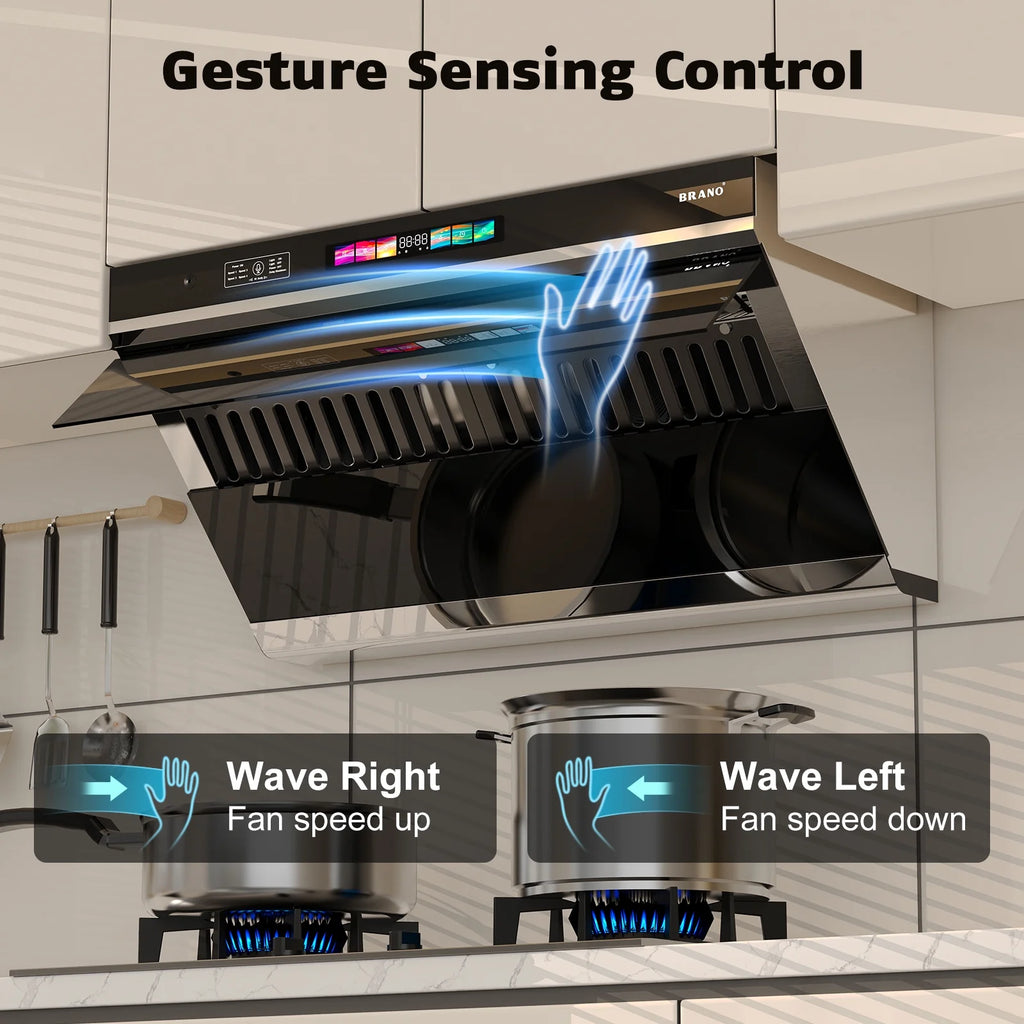 30 inch 900 CFM Convertible Under Cabinet Range Hood with  Charcoal Filter, Voice/Gesture/Touch Control