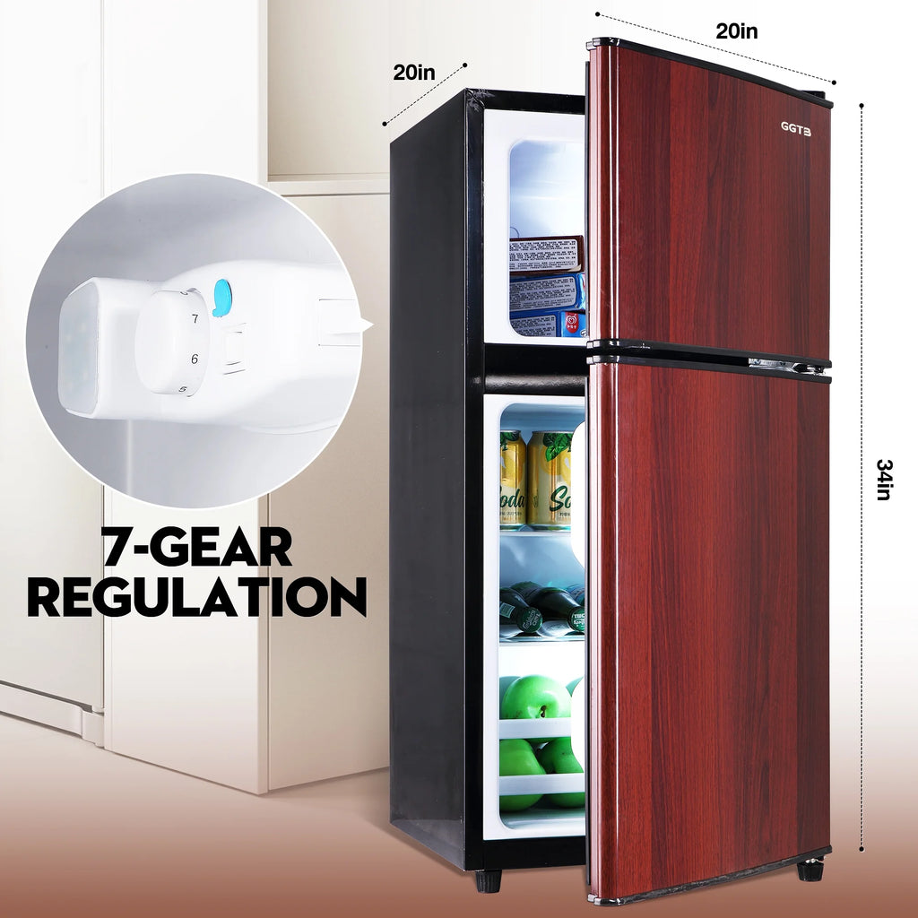 GGTB Retro Compact Two Door Refrigerator, Black, 3.0 Cu ft