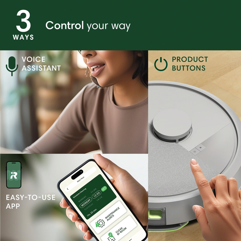 iRobot Roomba 1010 Combo Robot Vacuum & Mop, 2 in 1 for Carpet & Hard Floors, Self-Charging, Intense Power-Lifting Suction, Avoids Mopping Carpets, LiDAR Navigation, Model# Y311620