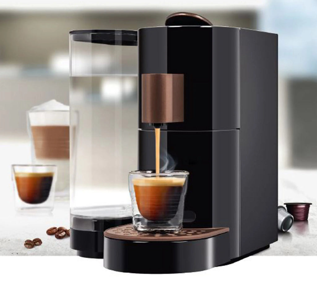 K-fee? Holiday Bundle: Twins II Single Serve Coffee and Espresso Machine PLUS Lattaero 4-in-1 Milk Frother | (Black/Copper)