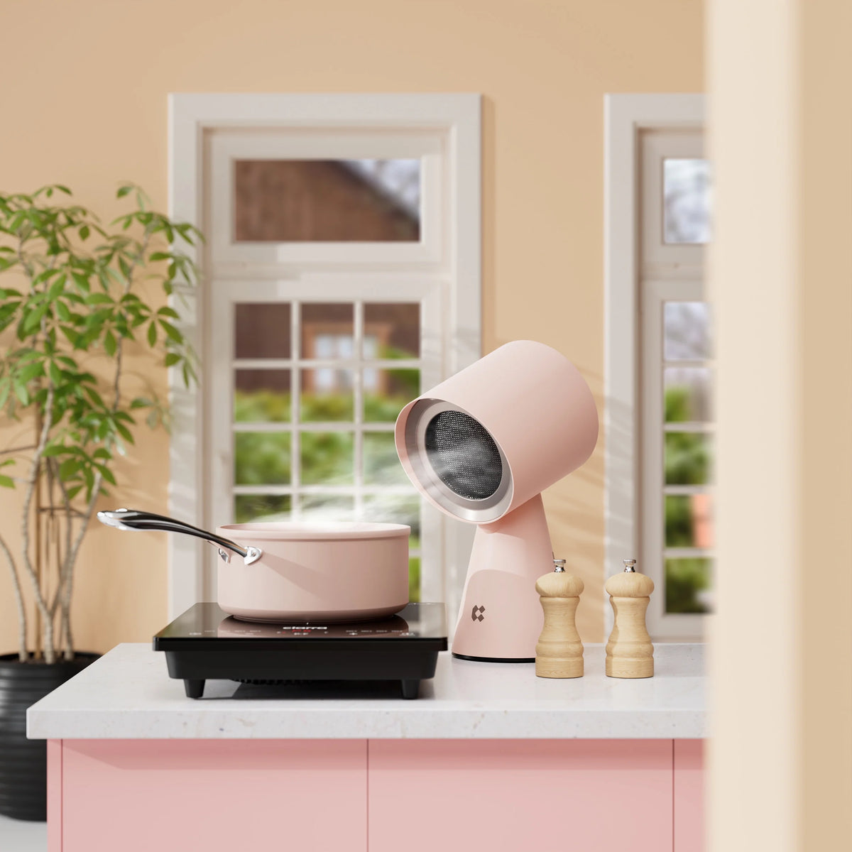 Ciarra HOOD TO GO Portable Mini Desktop Range Hood, Sakura Candy