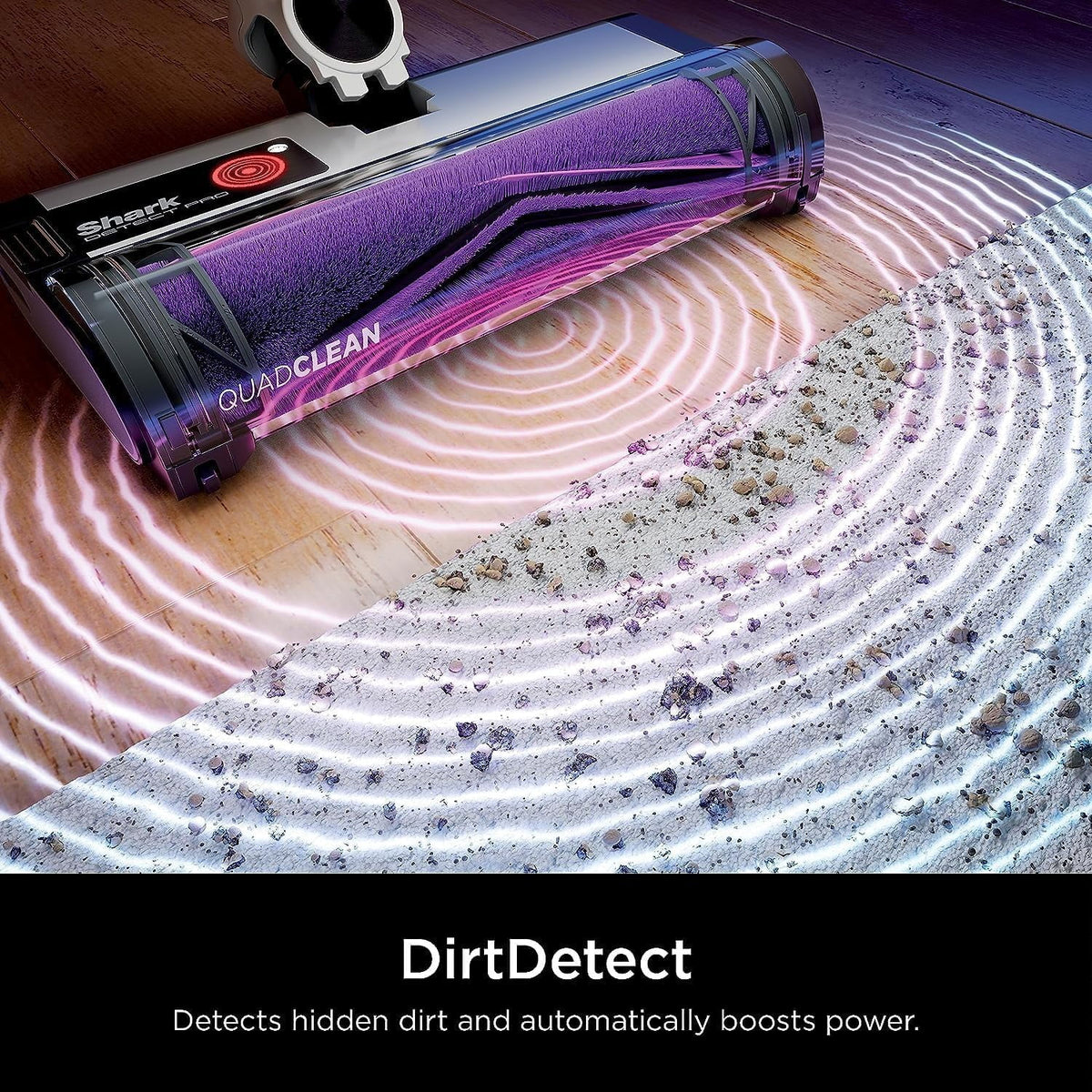 Restored Shark R-IW1615QBL Detect Pro Cordless HEPA QuadClean Multi-Surface Stick Vacuum, Dark Grey/Blue - Refurbished