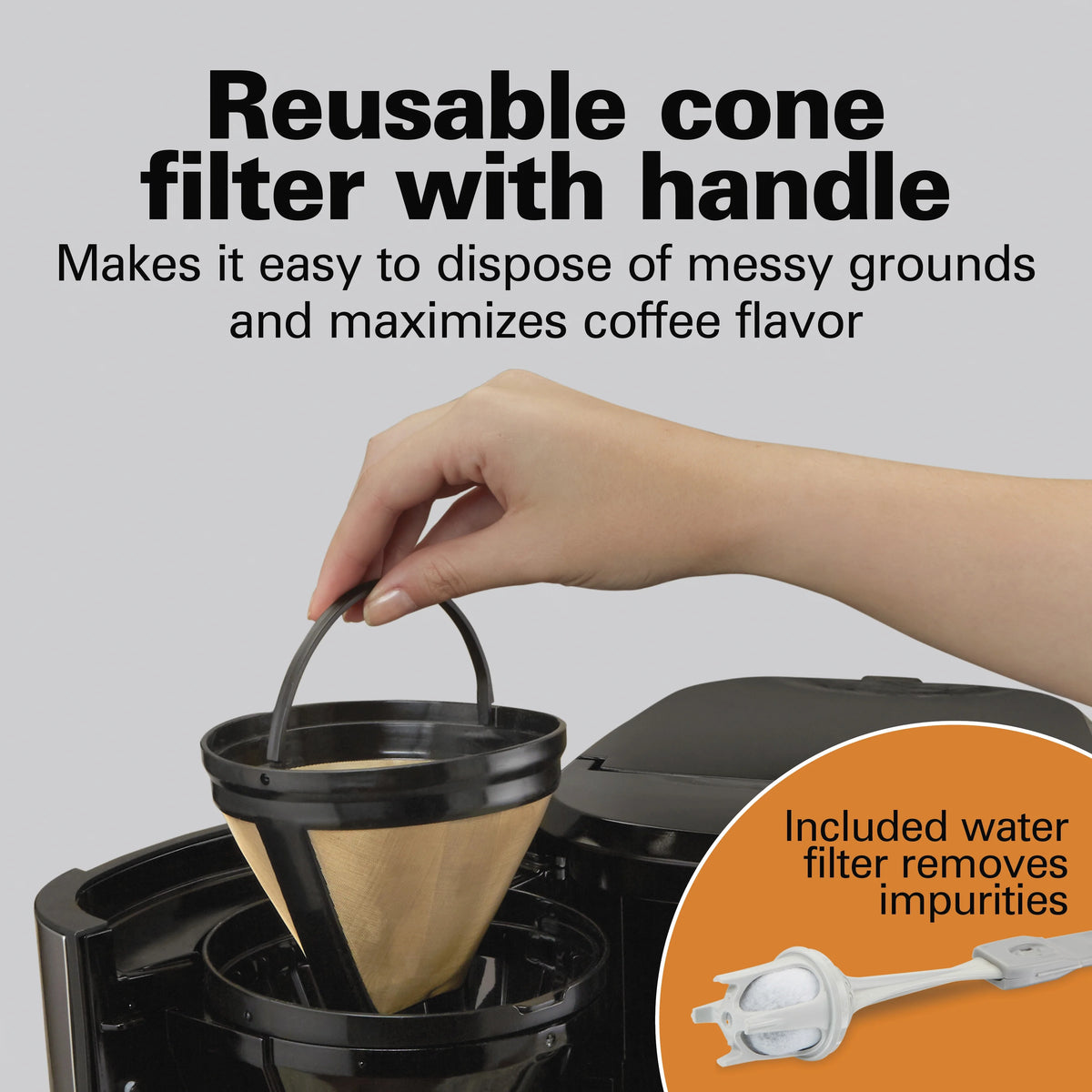 Hamilton Beach Front Fill 14-Cup Programmable Drip Coffee Maker Machine with Glass Coffee Pot, Cafetera, Black