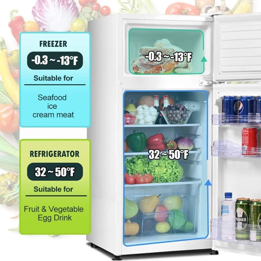 Kadyn Refrigerator,Fridge, Refrigerator with freezer, 2 Doors Cold-rolled Sheet Compact Refrigerator-White
