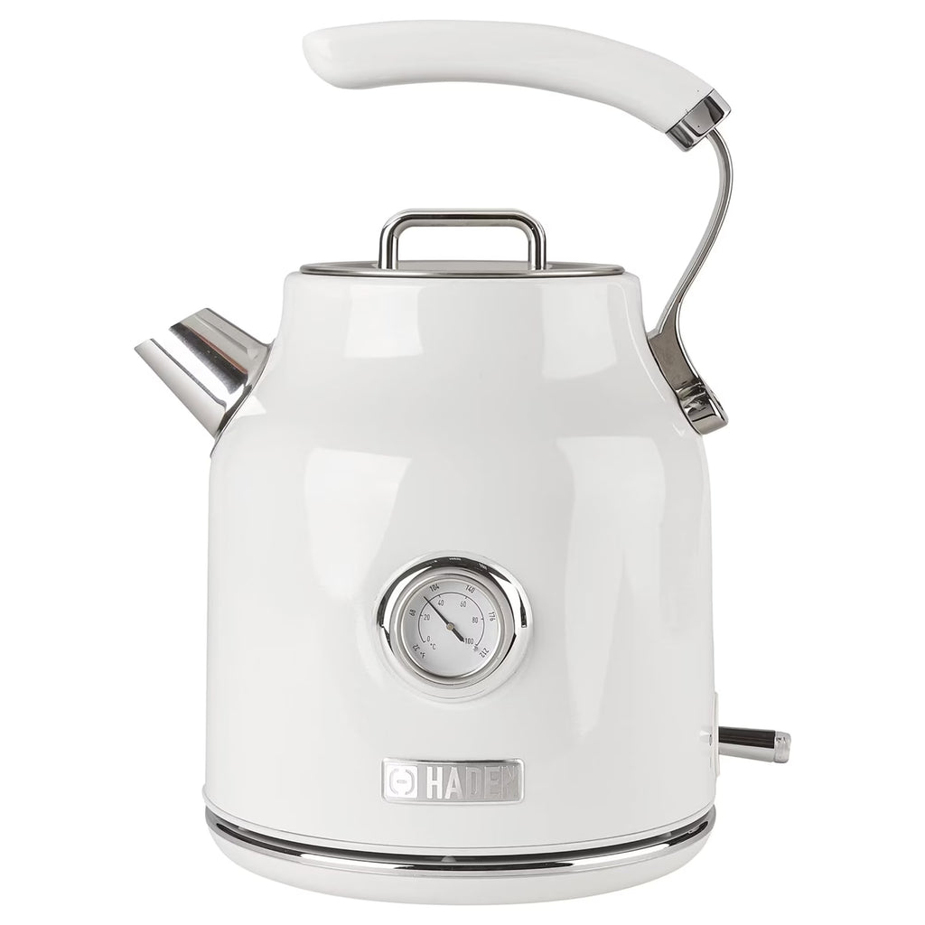 Haden Dorset 1.7 Liter Electric Water Kettle with Base, Putty & Chrome
