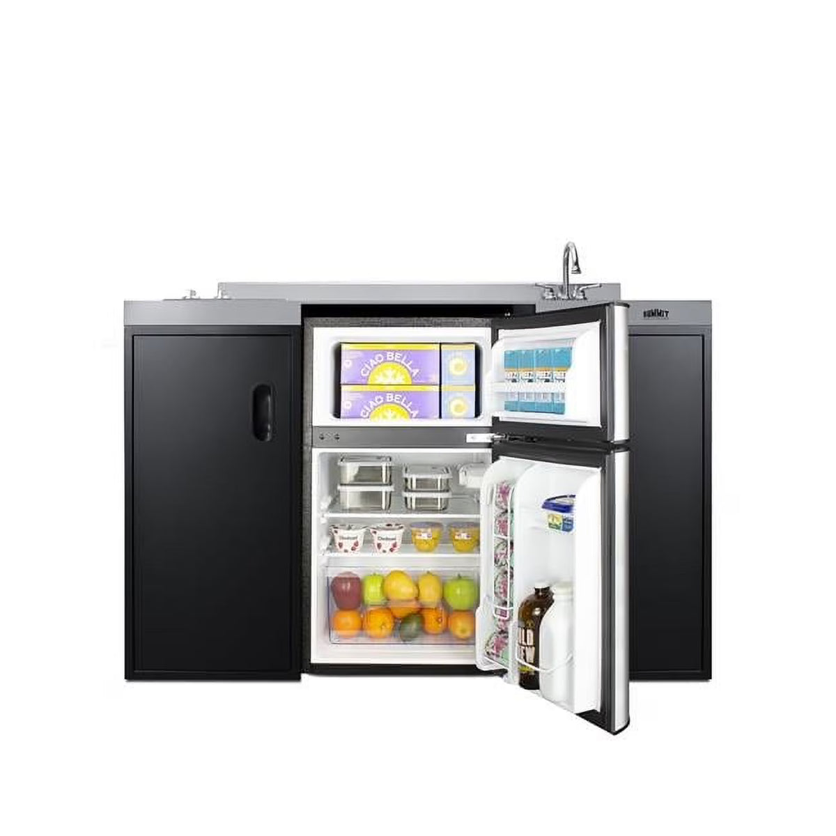 54 in. All-In-One Kitchenette, ADA Counter Height, Black