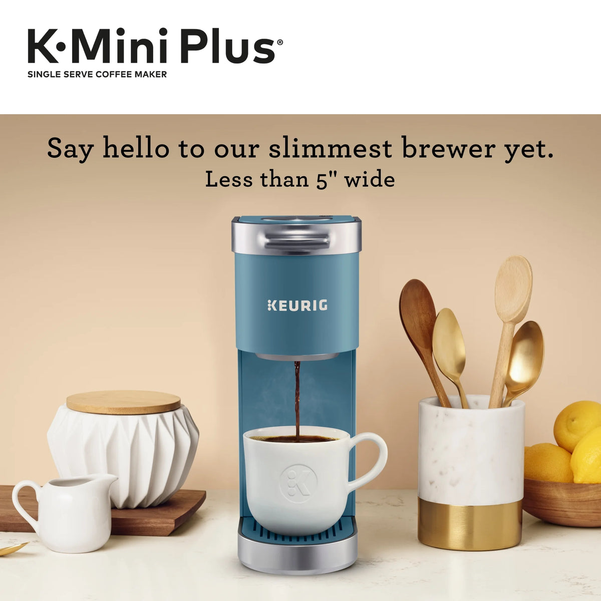 Keurig K-Mini Plus Single Serve K-Cup Pod Coffee Maker, Evening Teal