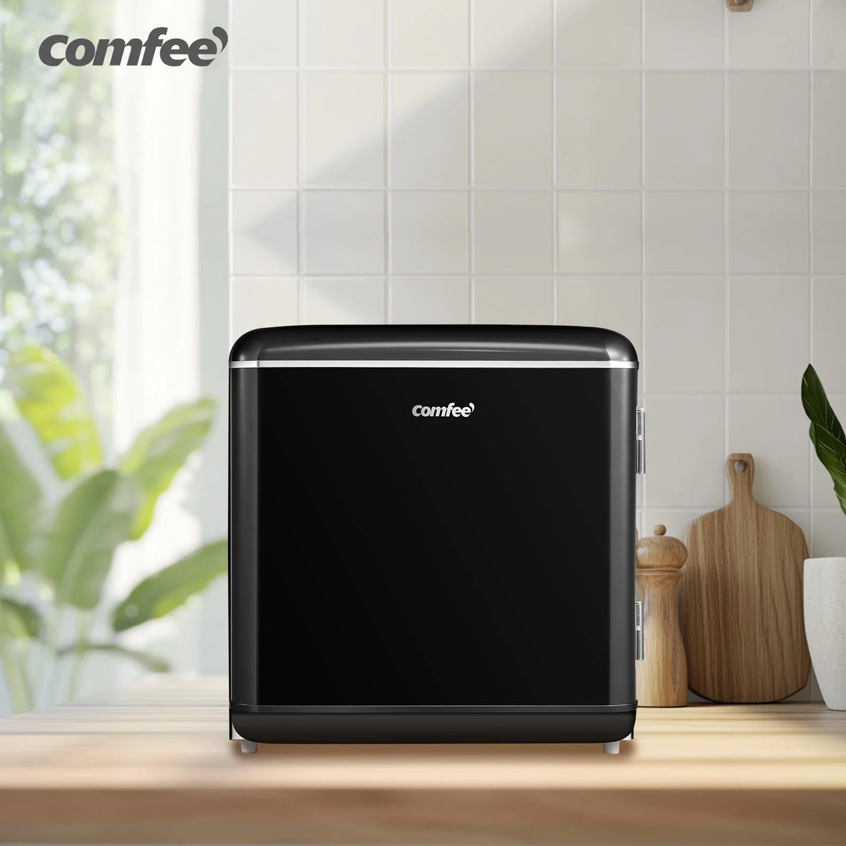 Comfee' 1.7 Cu.Ft Mini Fridge, Compact Retro Refrigerator, Energy Saving, Low Noise, Adjustable Thermostat, Single Door Small Fridge with Chiller Box for Bedroom, Office
