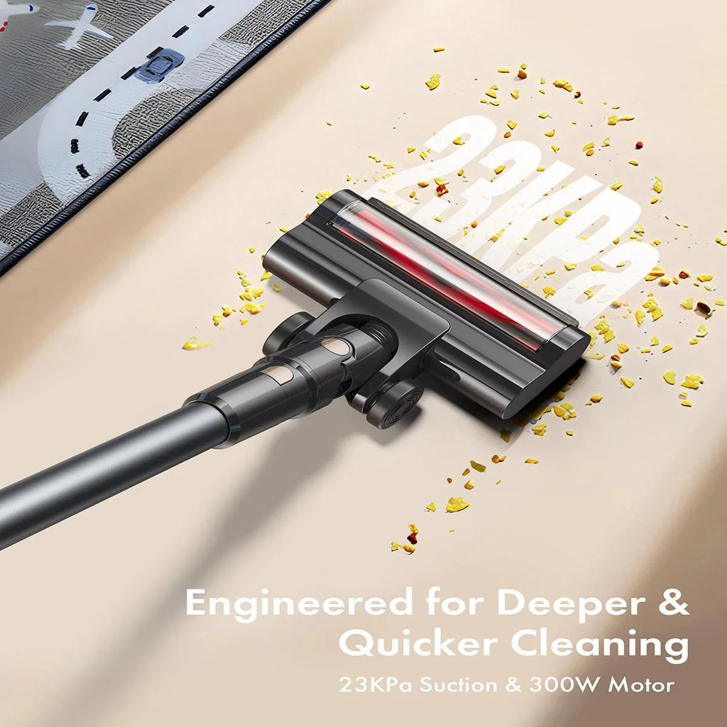 Homeika Cordless Vacuum Cleaner, 300W 23KPa Powerful Suction Vacuum with LED Display, 3 Suction, 48mins Runtime, Lightweight Stick Cleaner with Sofa Brush for Hard Floor/Carpet/Pet Hair/Car, Black