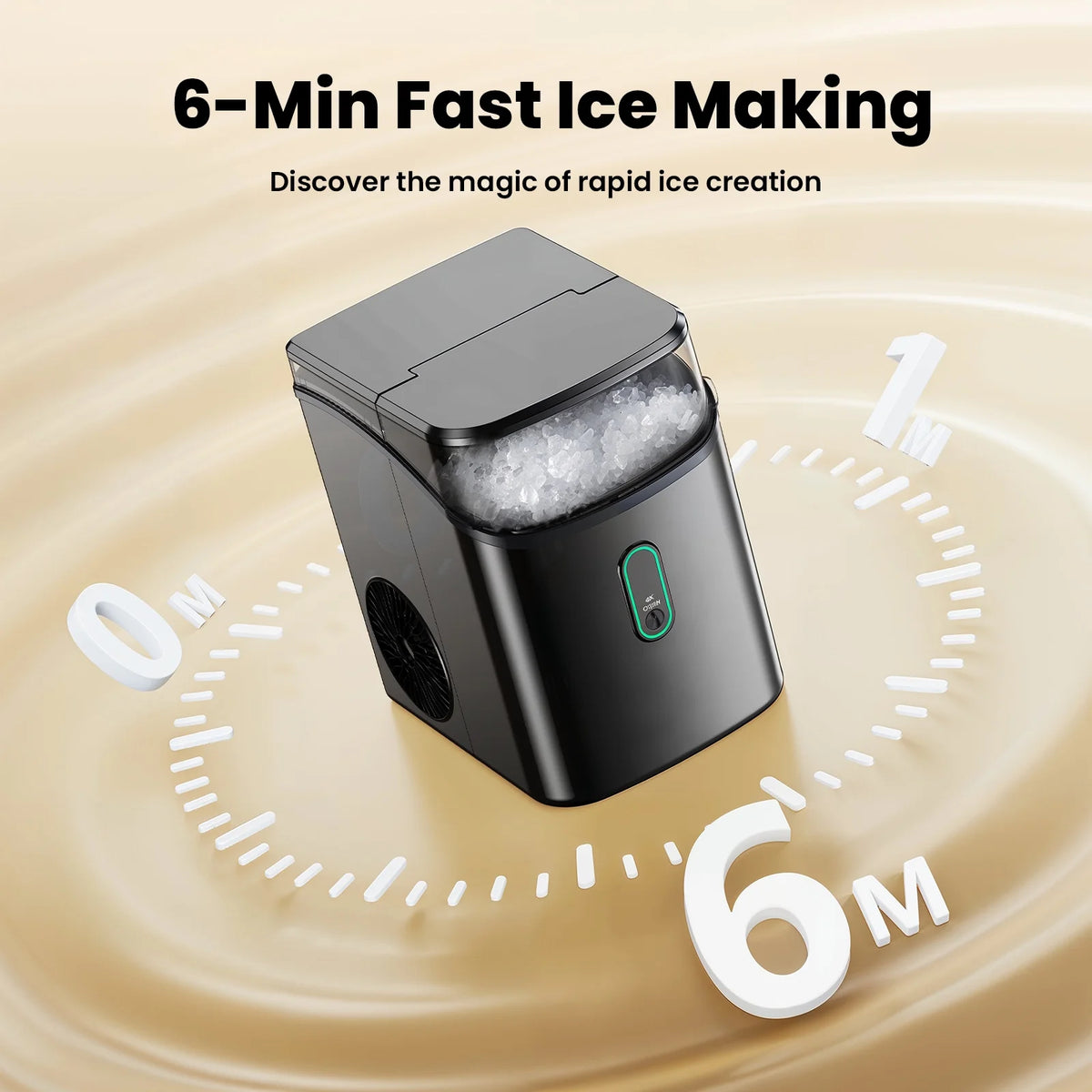 Philergo Nugget Ice Maker Countertop, Pebble Ice Maker with Soft Chewable Ice, 35 lbs/24 Hrs for Home, Kitchen, RV, Camping, Silver
