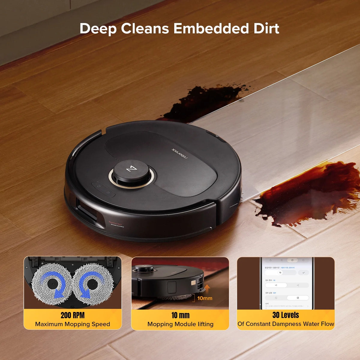Roborock Qrevo S5V Robot Vacuum and Mop, 12000Pa Suction,  FlexiArm Edge Mopping, Auto Mop Washing&Drying, Self-Emptying, Dual Zero-Tangle System, Smart Obstacle Avoidance, 10mm Mop Lifting