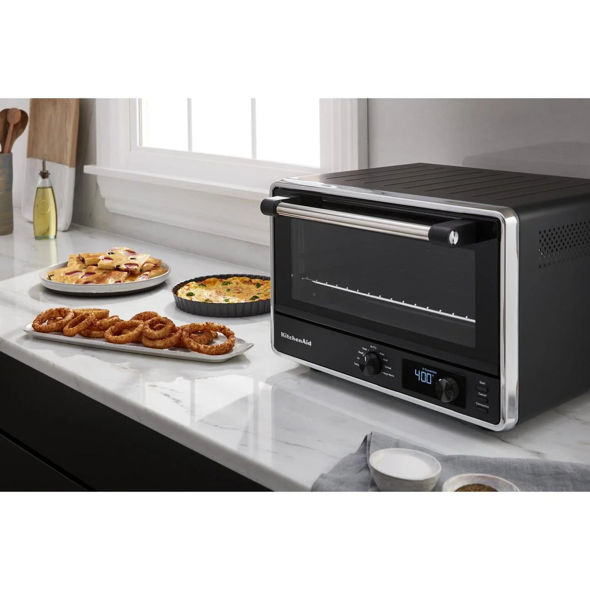 KitchenAid Dual Convection Countertop Oven with Air Fry and Temperature Probe, Black Matte, KCO224BM