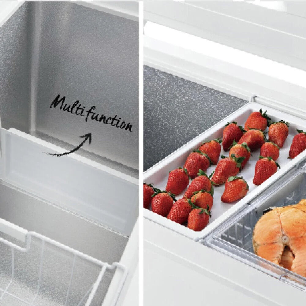 SMAD 5 Cu ft Chest Freezer Removable Baskets Free-Standing Top Open Door Deep Freezer, White