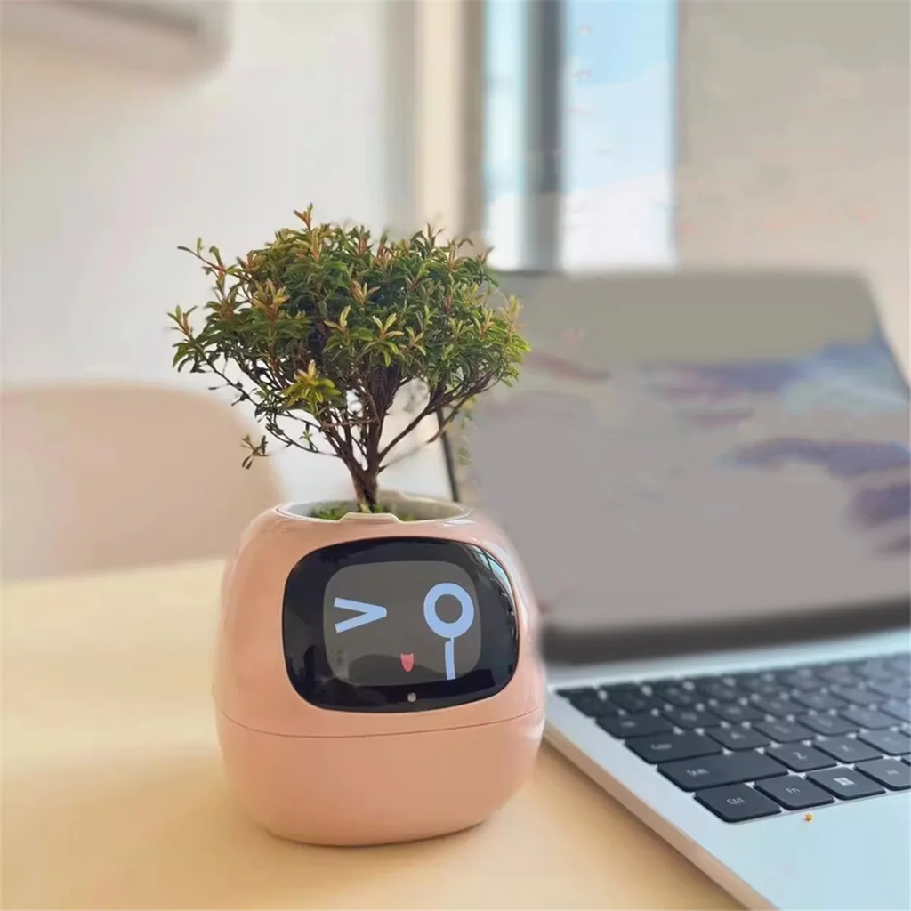 IntelligentFlowerpot Plant Robot Plant Maintenance Customization Smart Robot Rich Expression Interaction CompanionGift,A