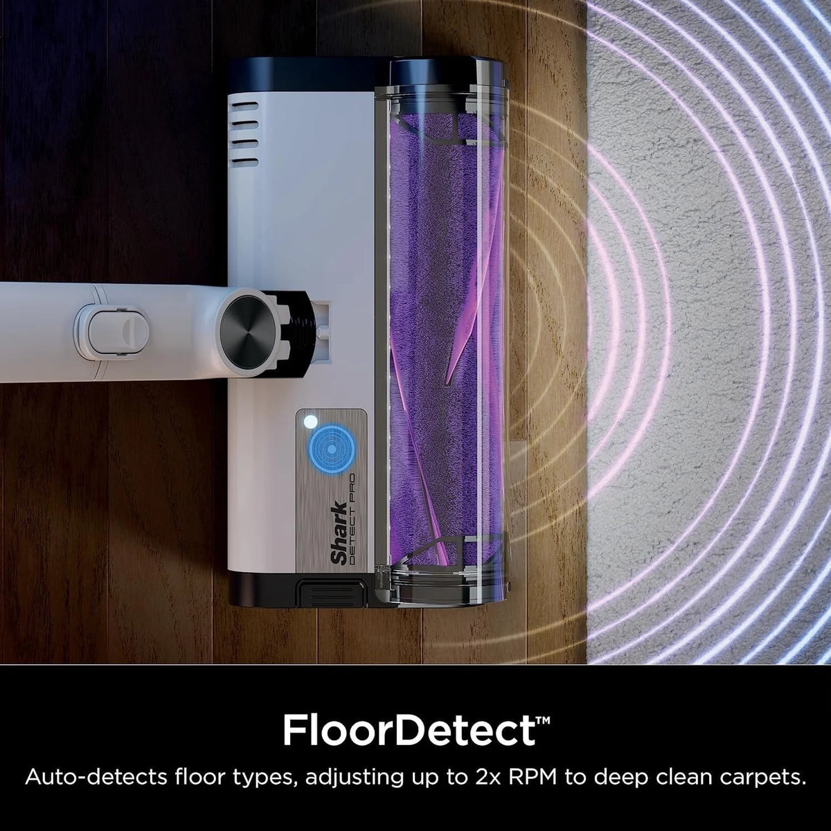 Restored Shark R-IW1615QBL Detect Pro Cordless HEPA QuadClean Multi-Surface Stick Vacuum, Dark Grey/Blue - Refurbished