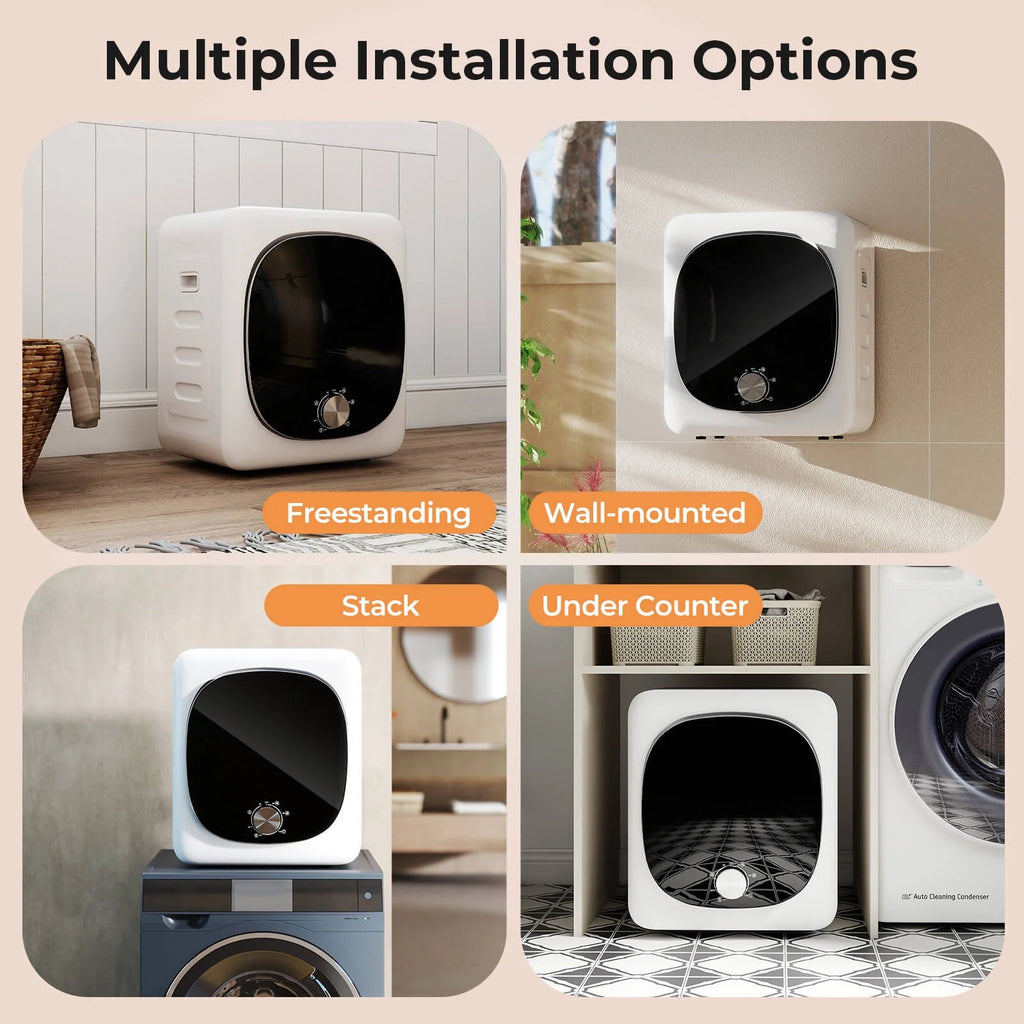 Costway 800W Electric 1.5 cu.ft Compact Drying Machine with Stainless Steel Tub 5 Modes