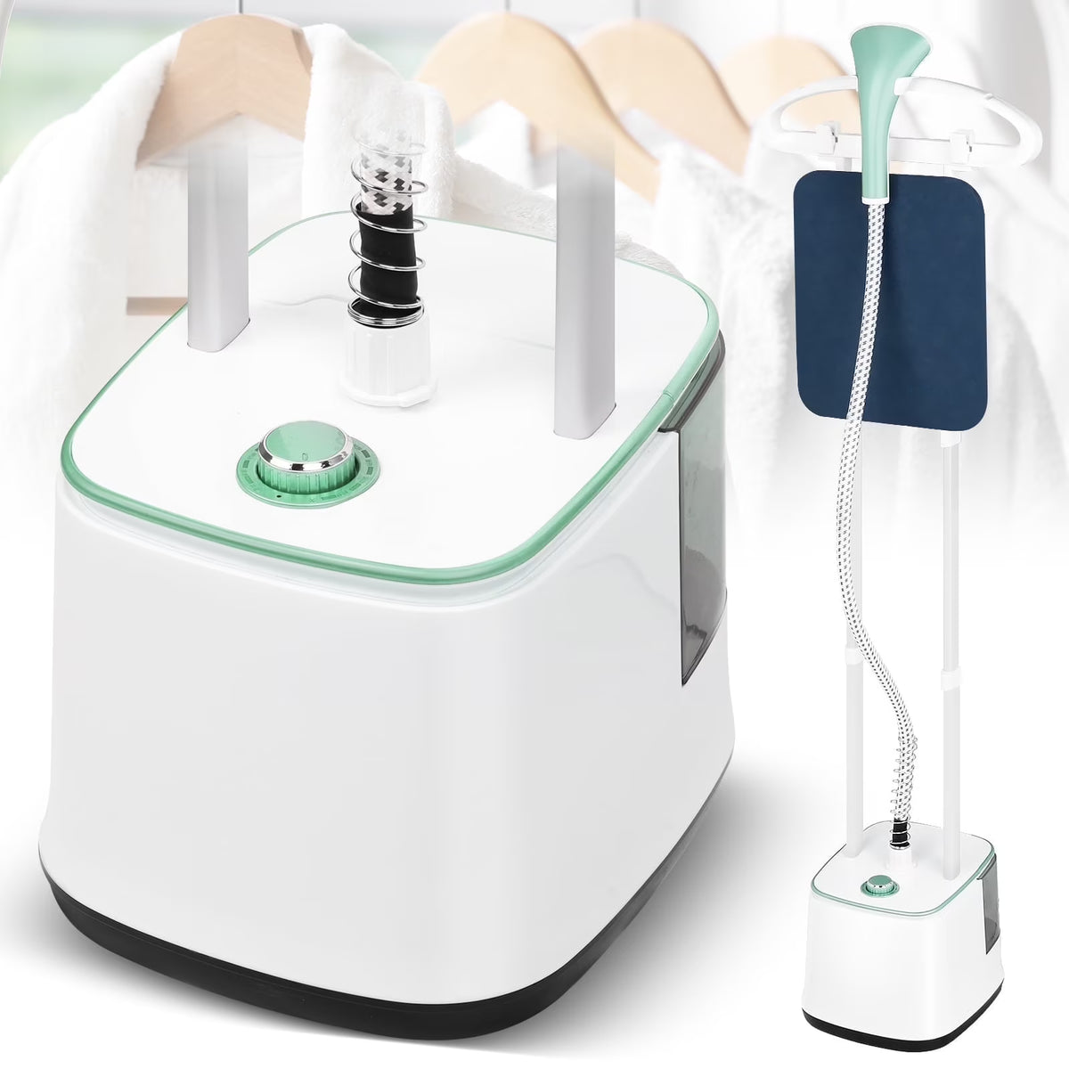 Advwin 2000W Garment Steamer for Clothes Standing, 10 Steam Levels, 2.7L Water Tank, Commercial and Household Use (Gold)