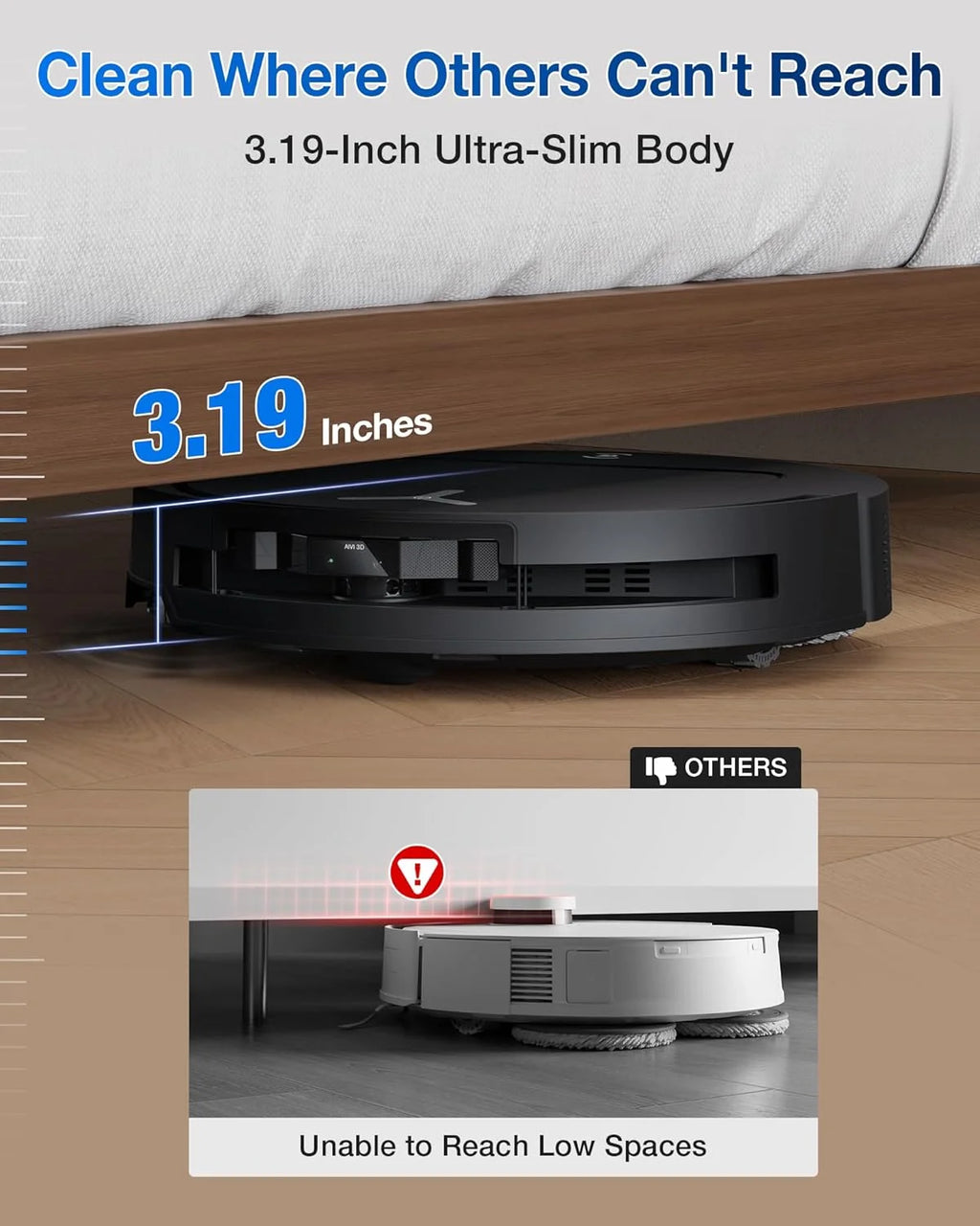 ECOVACS DEEBOT T50 PRO Omni Robot Vacuum and Mop, 3.19�� Ultra-Slim, 15,000Pa Suction