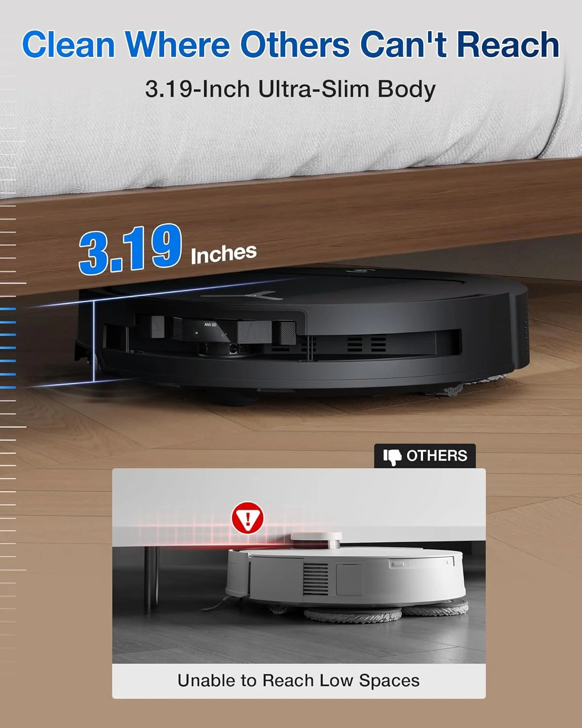 ECOVACS DEEBOT T50 PRO Omni Robot Vacuum and Mop, 3.19�� Ultra-Slim, 15,000Pa Suction