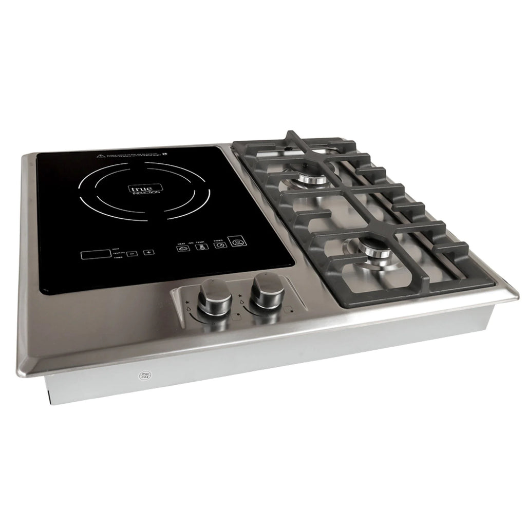 True Induction TI-1 Built-in UL858 Certified, 23-inch 1 Induction  2 Gas Burner Combination Gas & Induction Cooktop